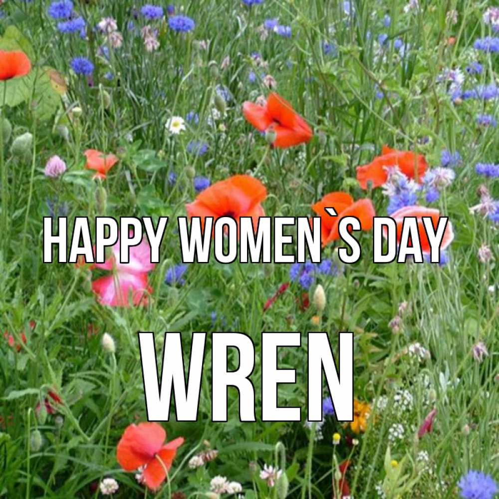 Greetings card с именем, Wren happy women`s day международный женский день 4 Greetings with text for free download 